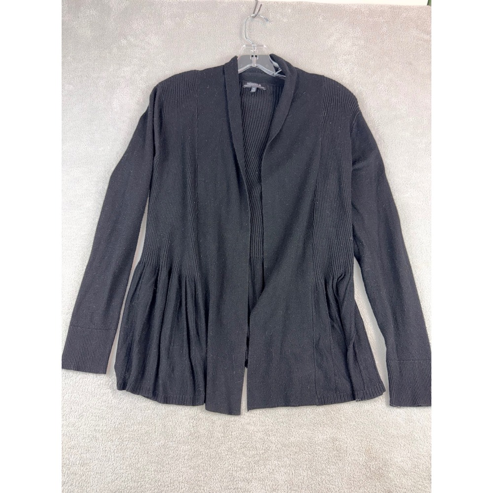 Tribecca 44 Black Petite Small Pleated Knit Cardigan Sweater Women's‎ PS